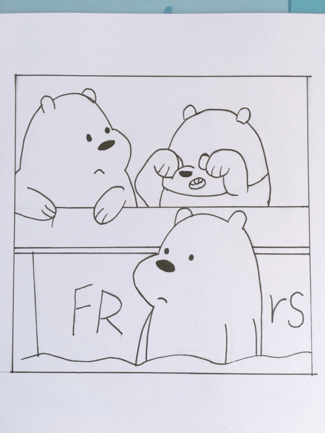 三只裸熊简笔画组合图片