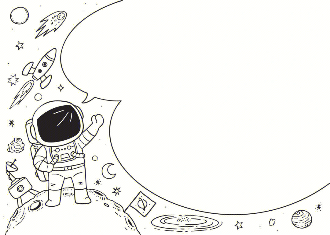 这个适合做手抄报或则小卡片哦#太空人#宇航员手抄报#简笔画