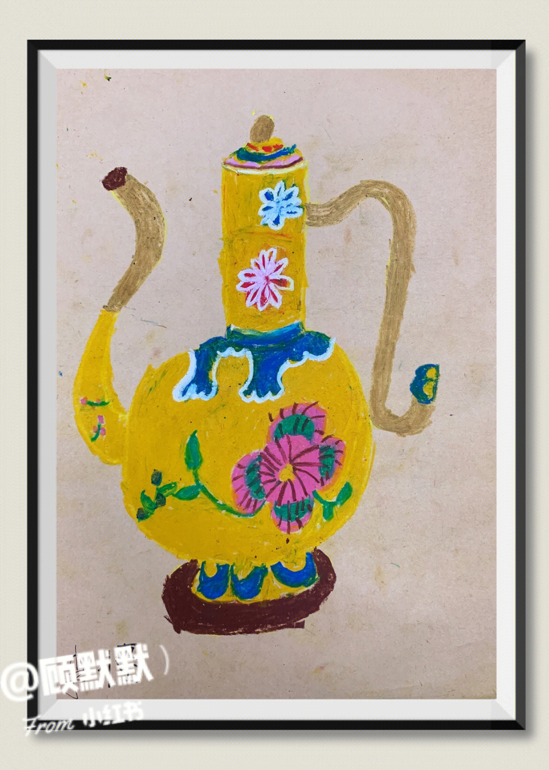 小学生绘画景泰蓝花瓶图片