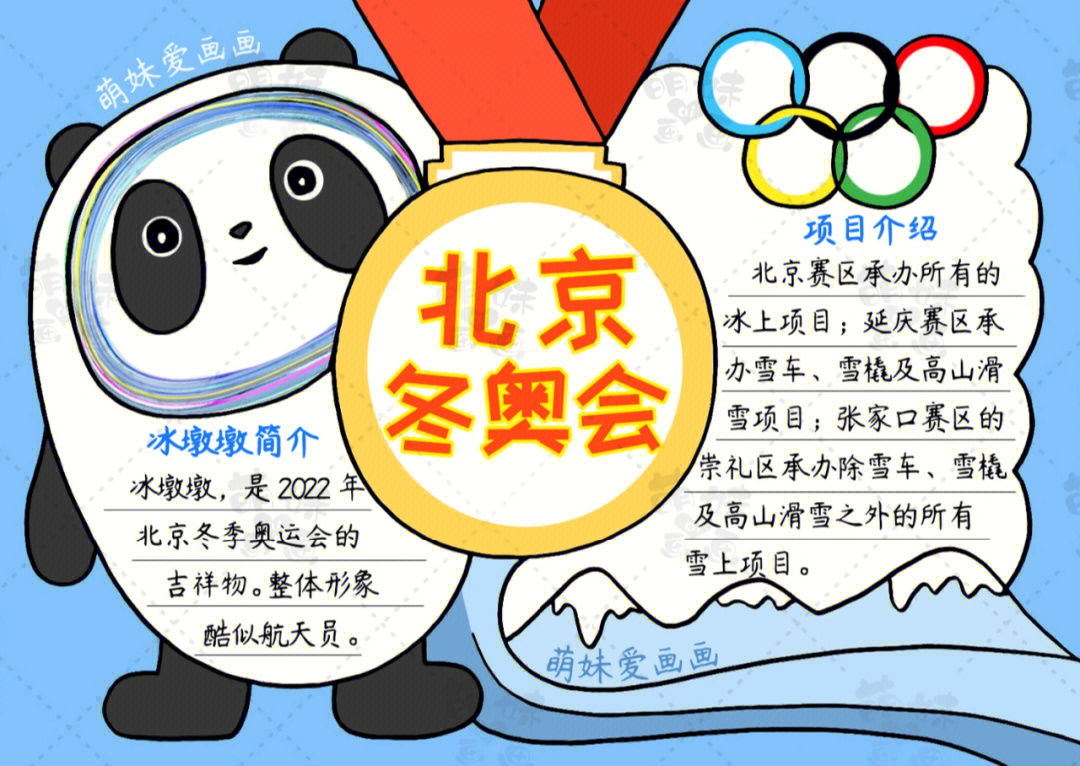 含文字内容的2022北京冬奥会手抄报模板