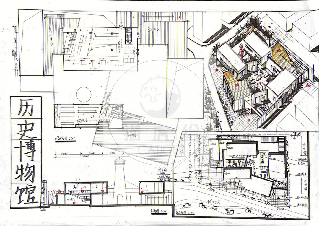 展陈建筑快题设计图片