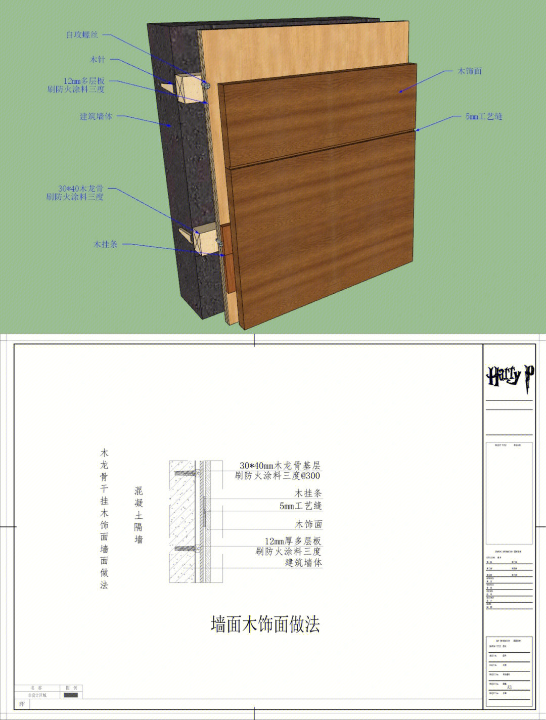 学习室内设计要知道的木饰面节点工艺图