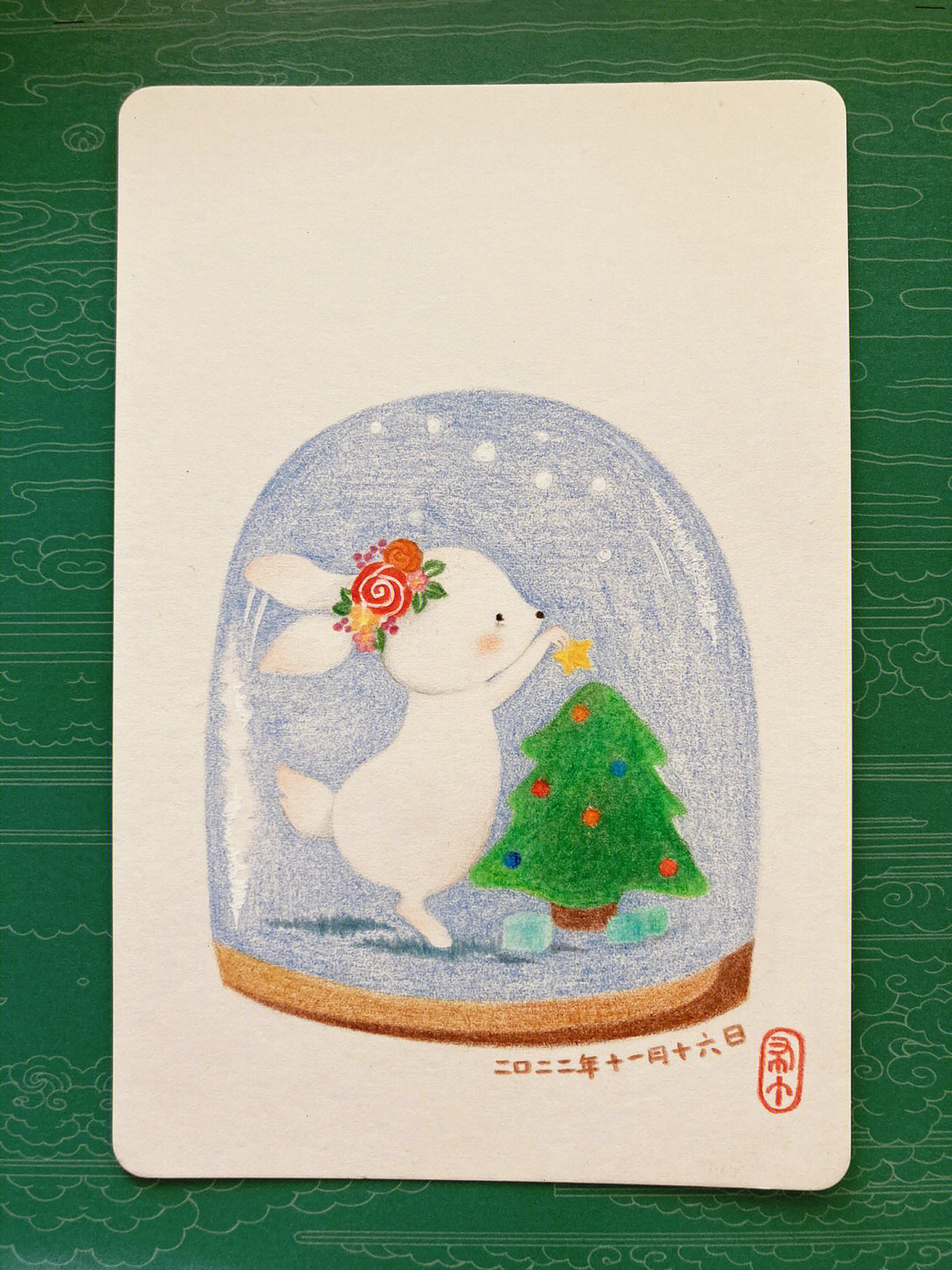 手绘明信片每天画一只兔子day26