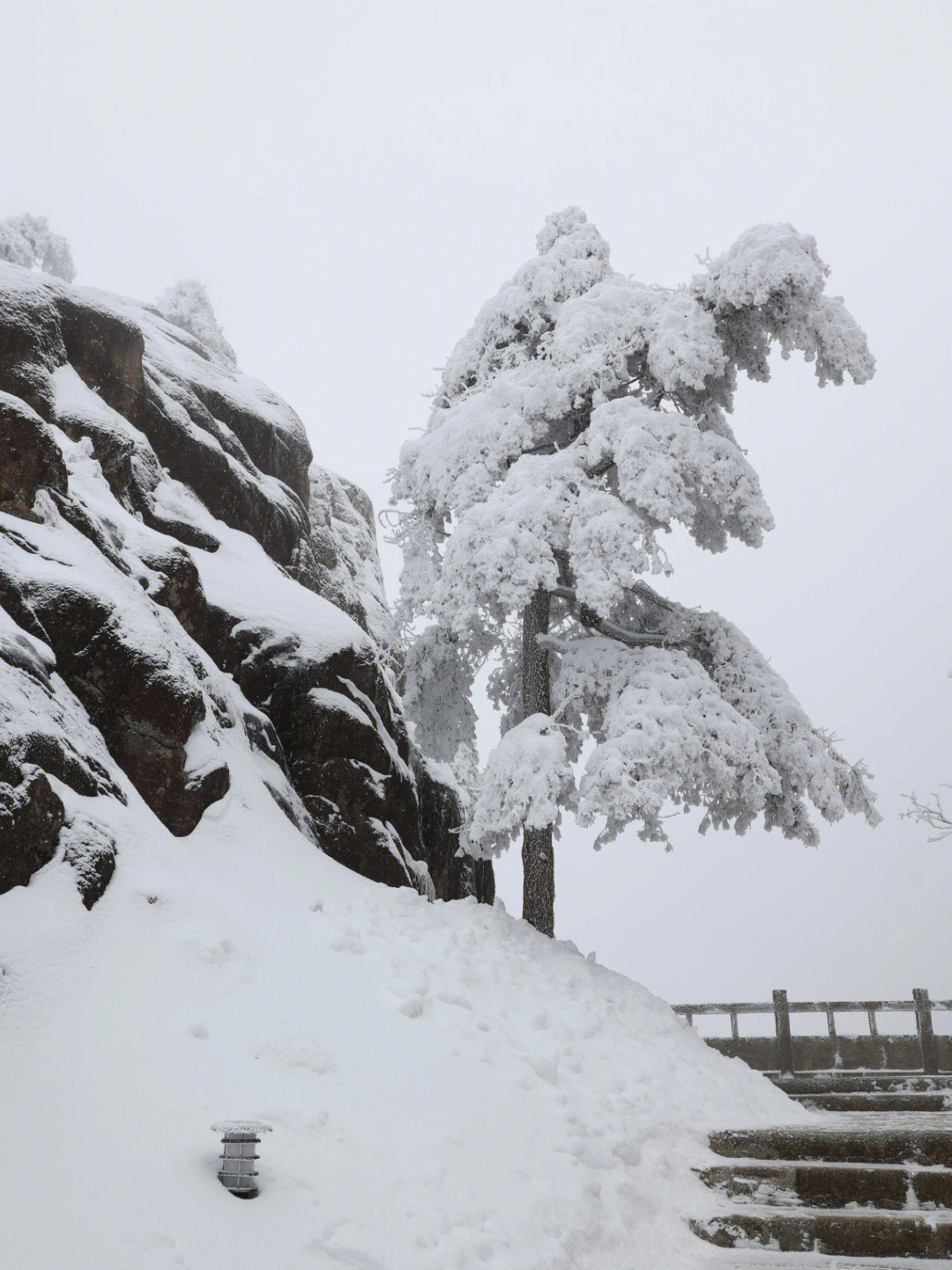 黄山的雪美轮美奂