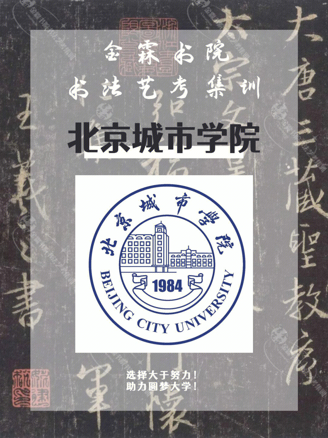 重庆书法高考艺考生专题北京城市学院
