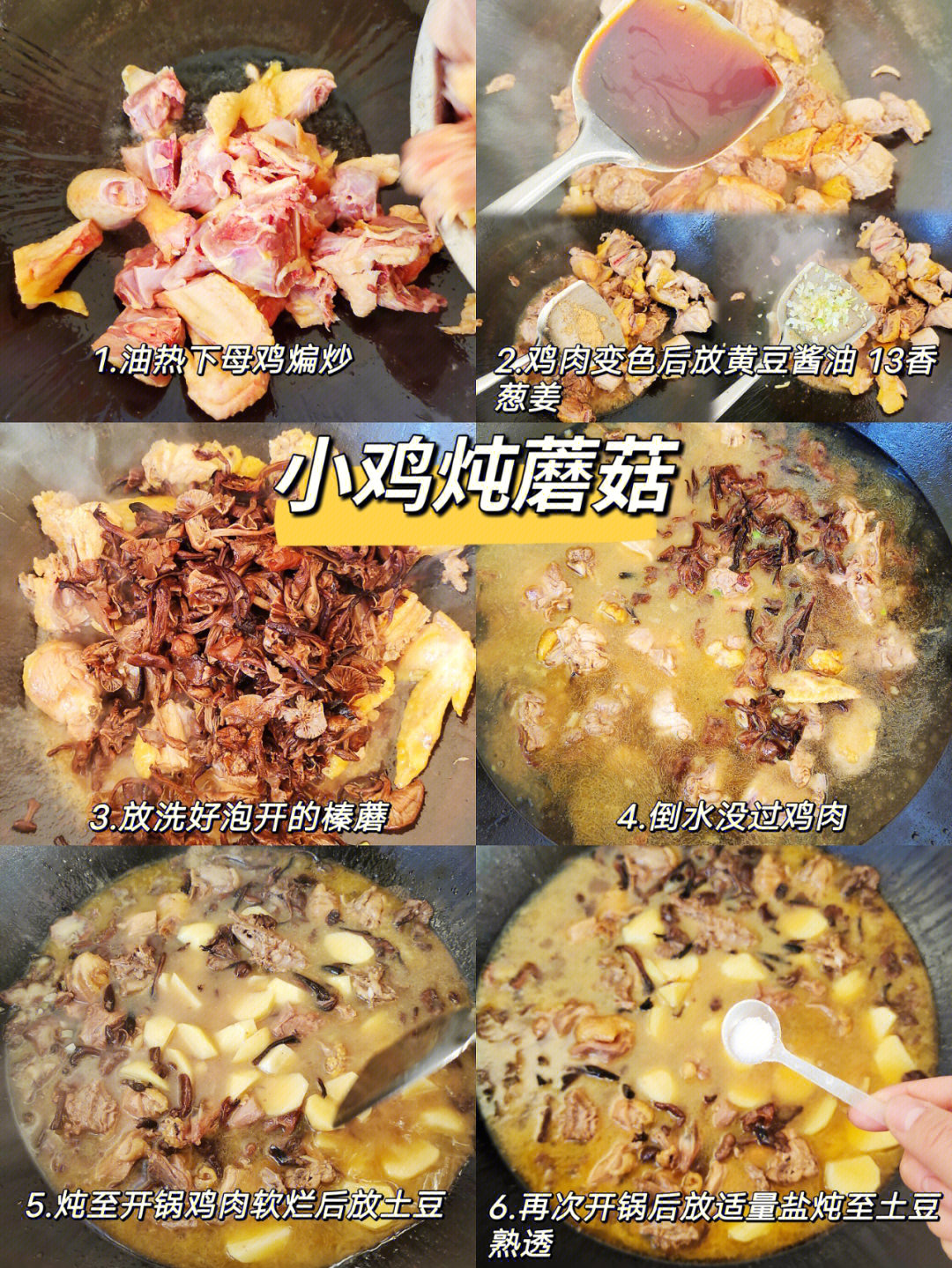 东北农家菜柴火炖小鸡榛蘑鲜香入味
