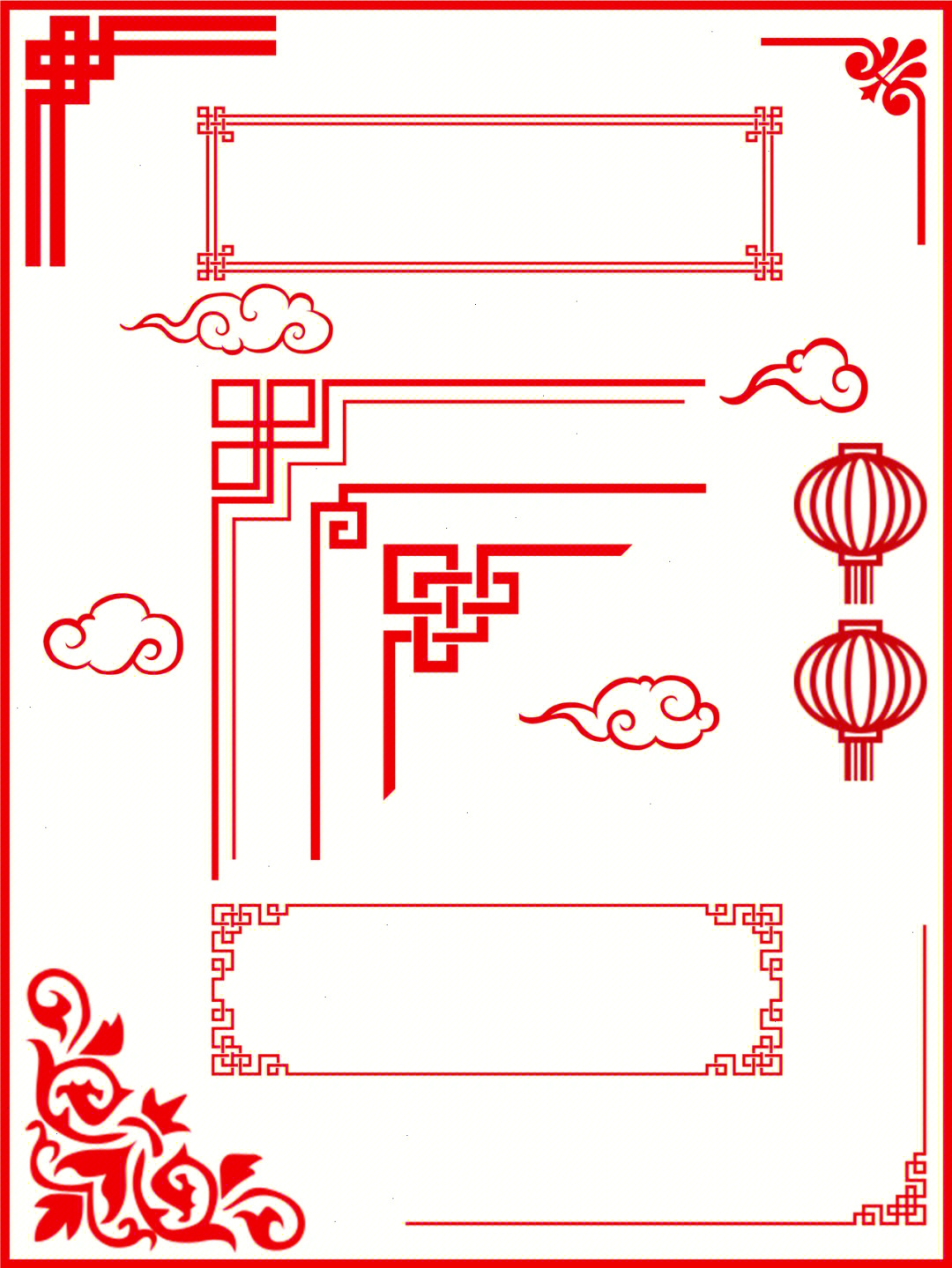 新年传统边框免抠素材图78