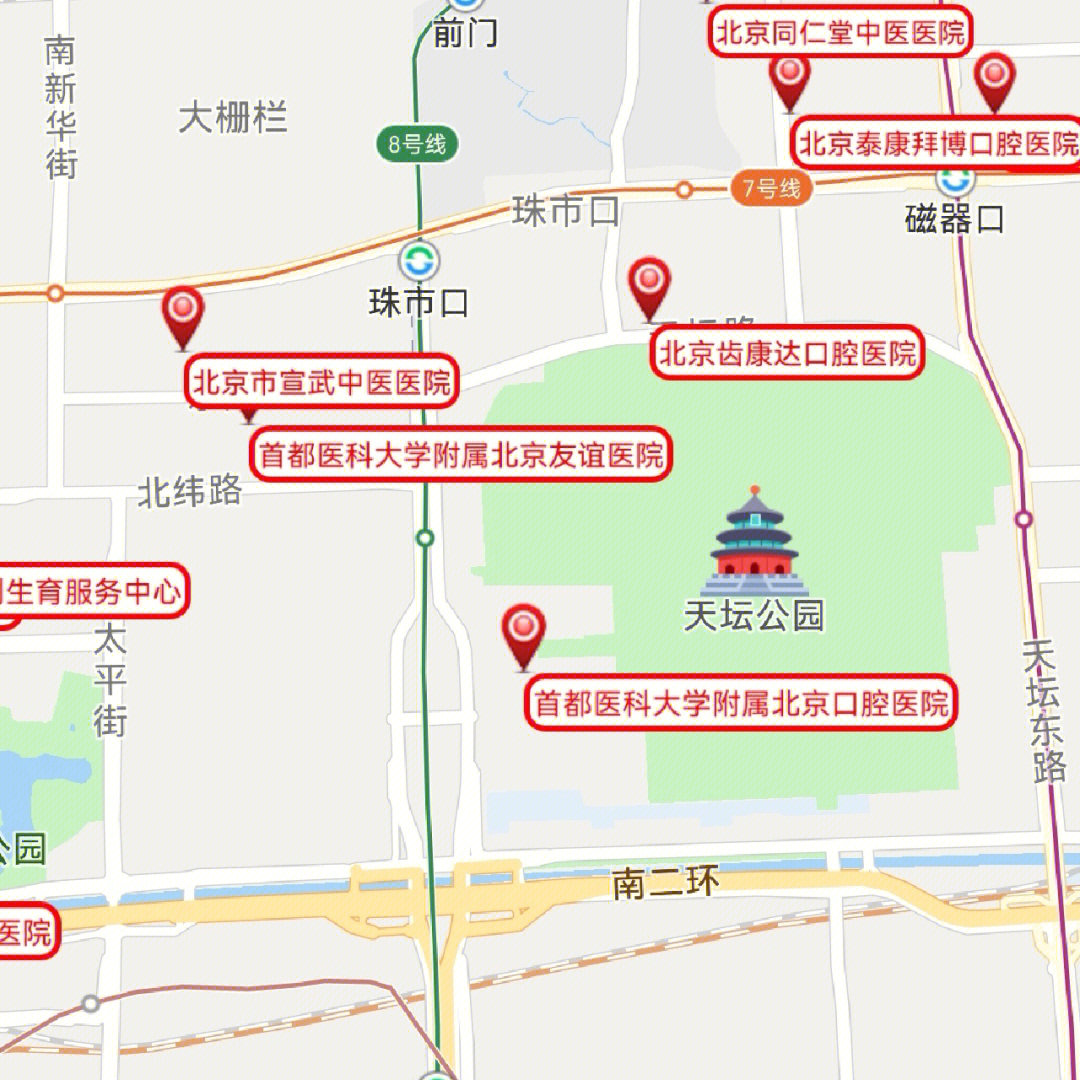 北京医院位置图图片