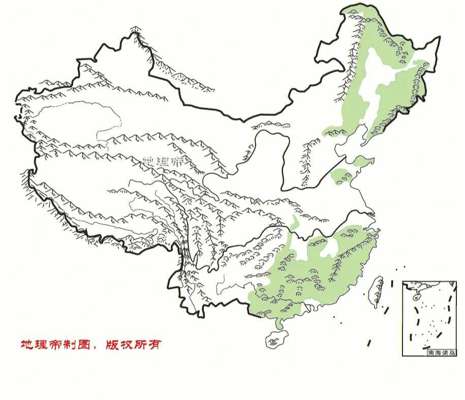 中国地形图高清简图图片