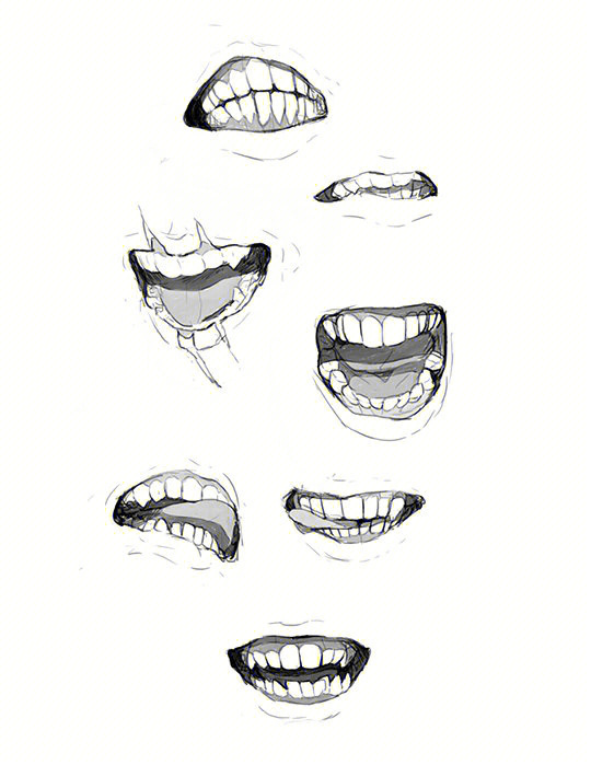牙齿素描教程图片
