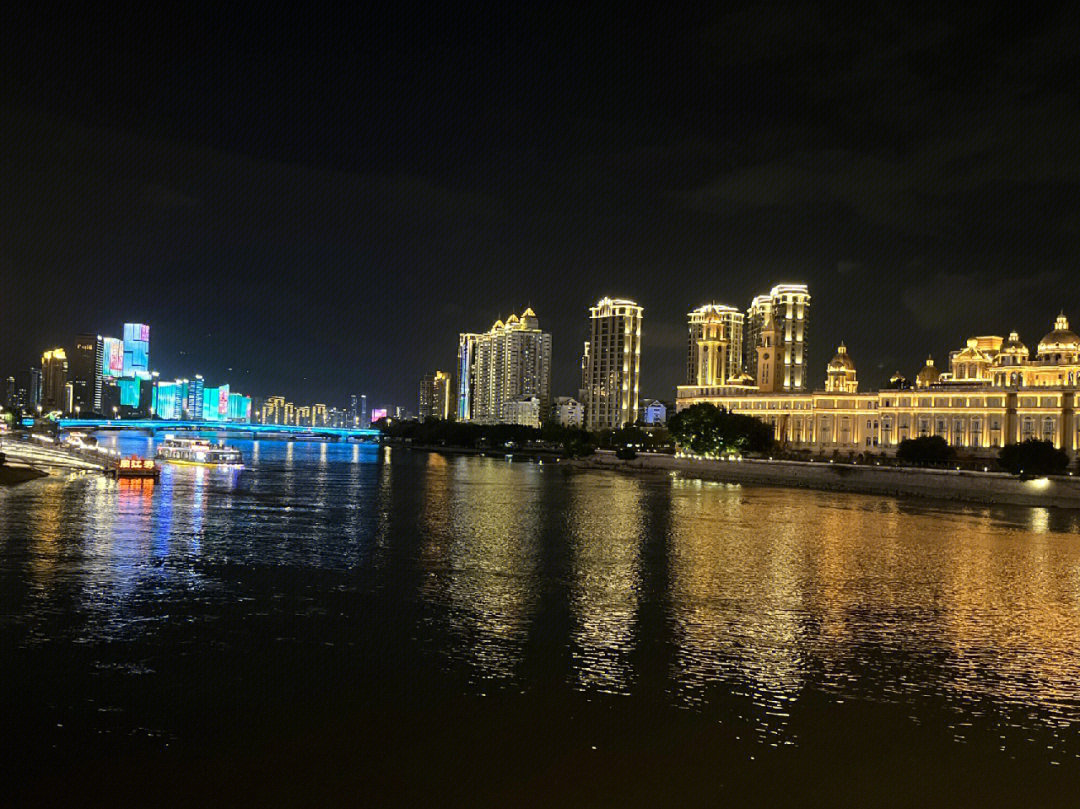 福州夜景闽江中洲岛烟台山78