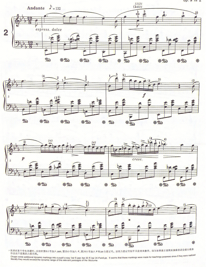 肖邦夜曲钢琴谱简易版图片