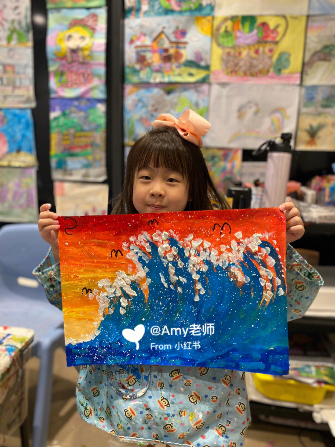 海浪儿童画幼儿美术绘画丙烯画色彩画