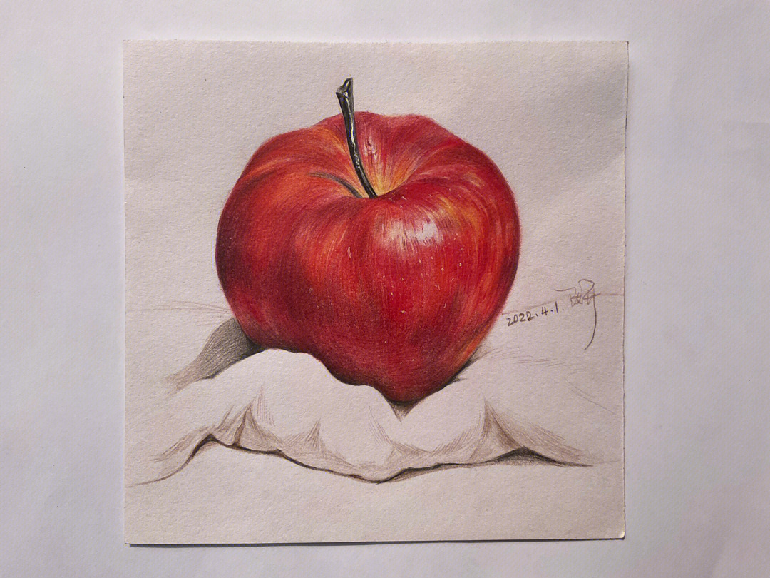 彩铅画手绘苹果辉柏嘉水溶性彩铅46色