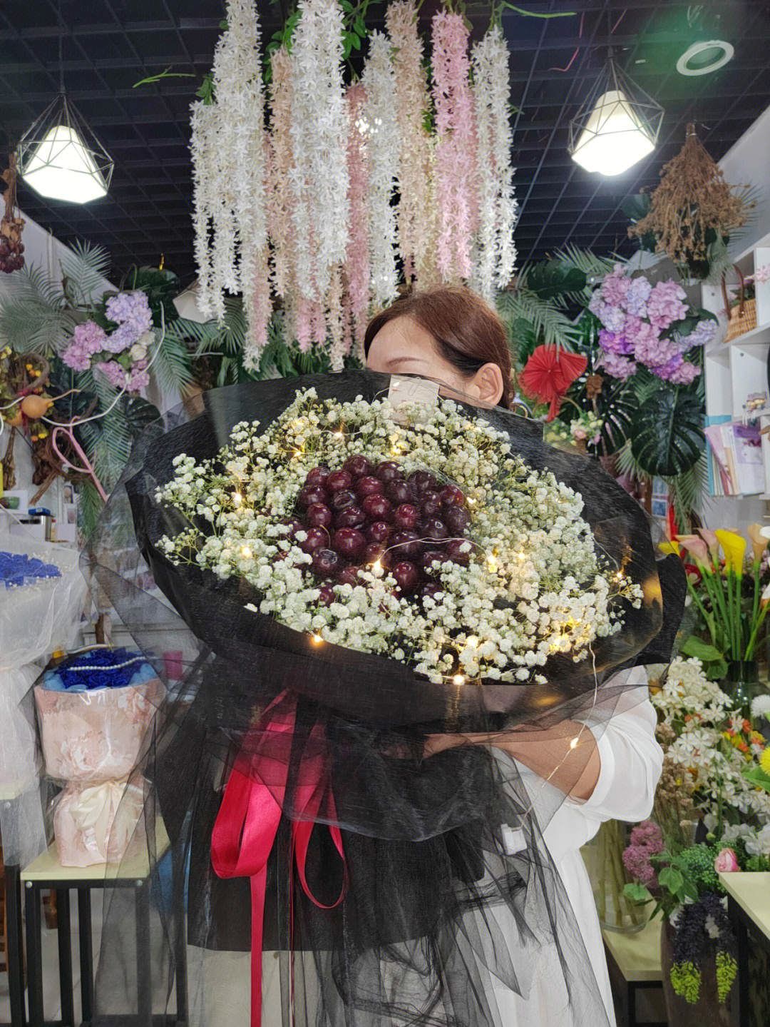 樱桃花束制作流程图片