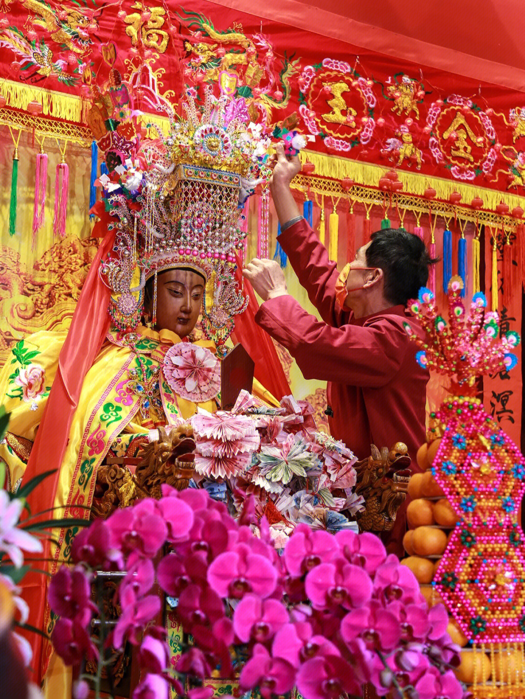 莆田特色春节闹元宵妈祖金身巡安布福