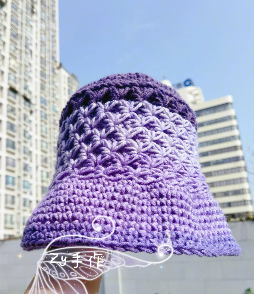 韩式花样渔夫帽的钩法图片