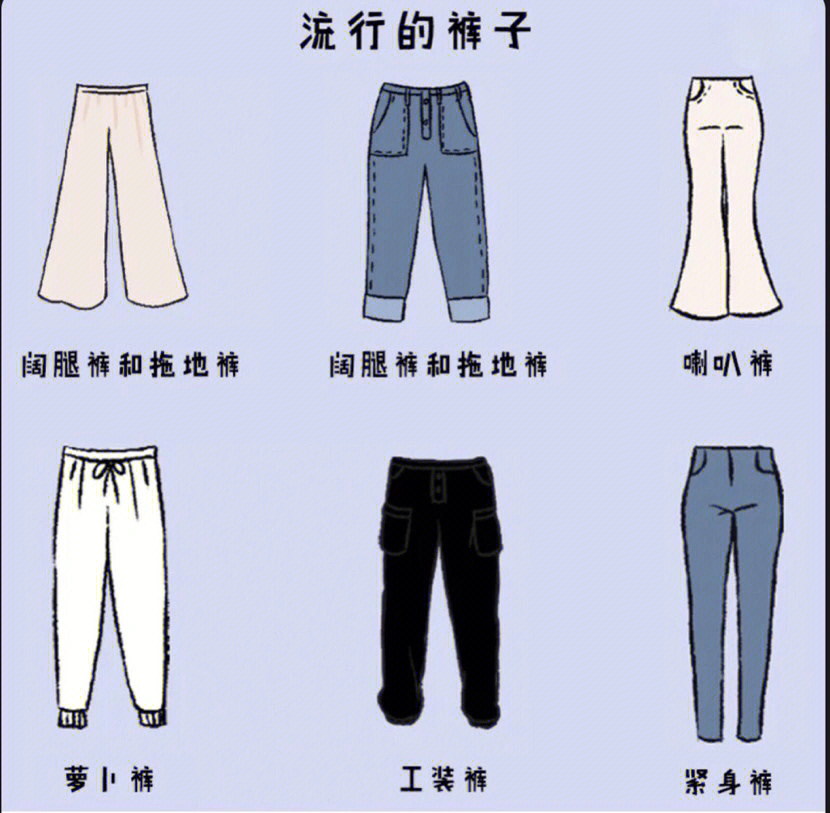 裤子样式名称及其图片图片