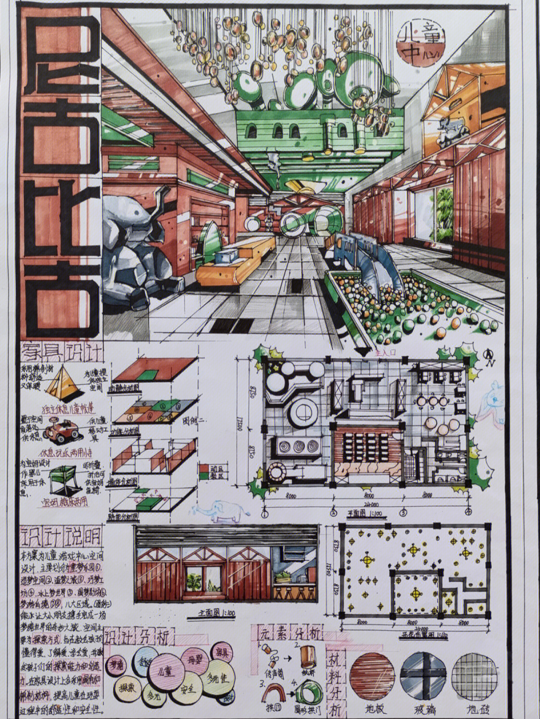 儿童公园大门快题设计图片