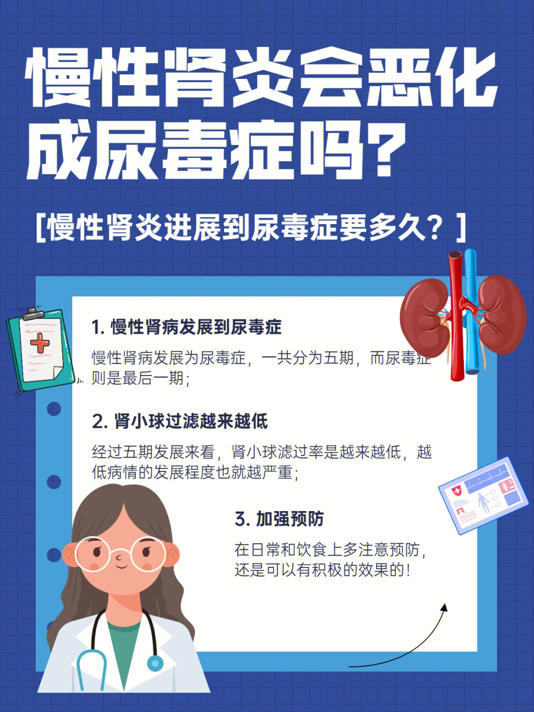 95慢性肾炎的病情主要表现为中等量的蛋白尿,血尿,水肿,高血压和肾