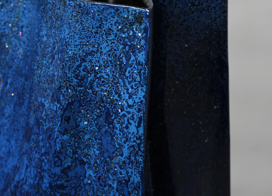 《蓝魅》大漆花器摆件陶瓷胎体 大漆螺钿工艺如果喜欢有颜色,那就是