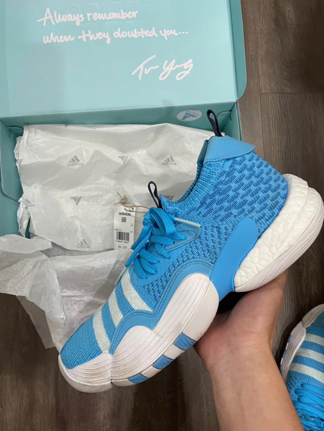 44码adidas特雷杨2白蓝原盒穿两次499