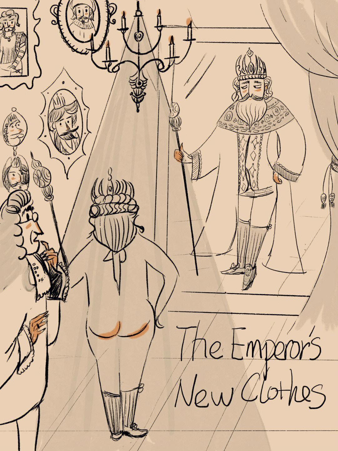 皇帝的新装海报简笔画图片