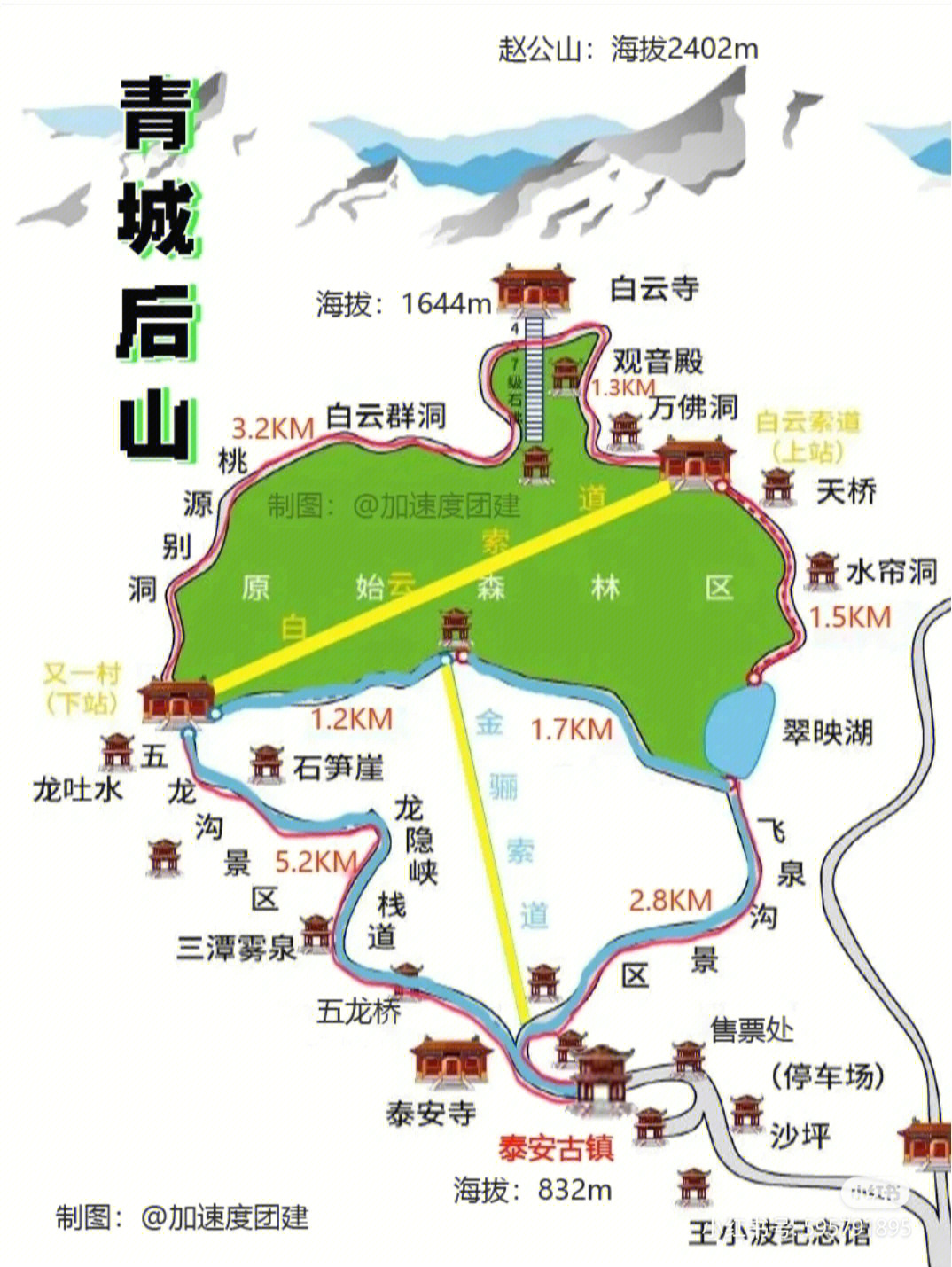 青城后山 路线图图片