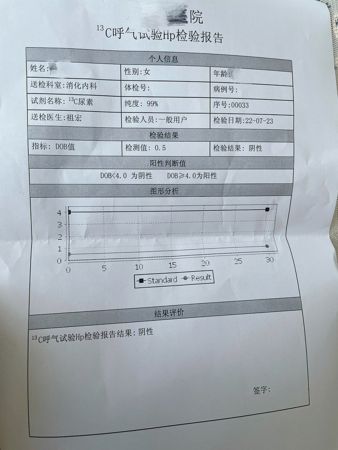 幽门螺旋杆菌检测报告图片