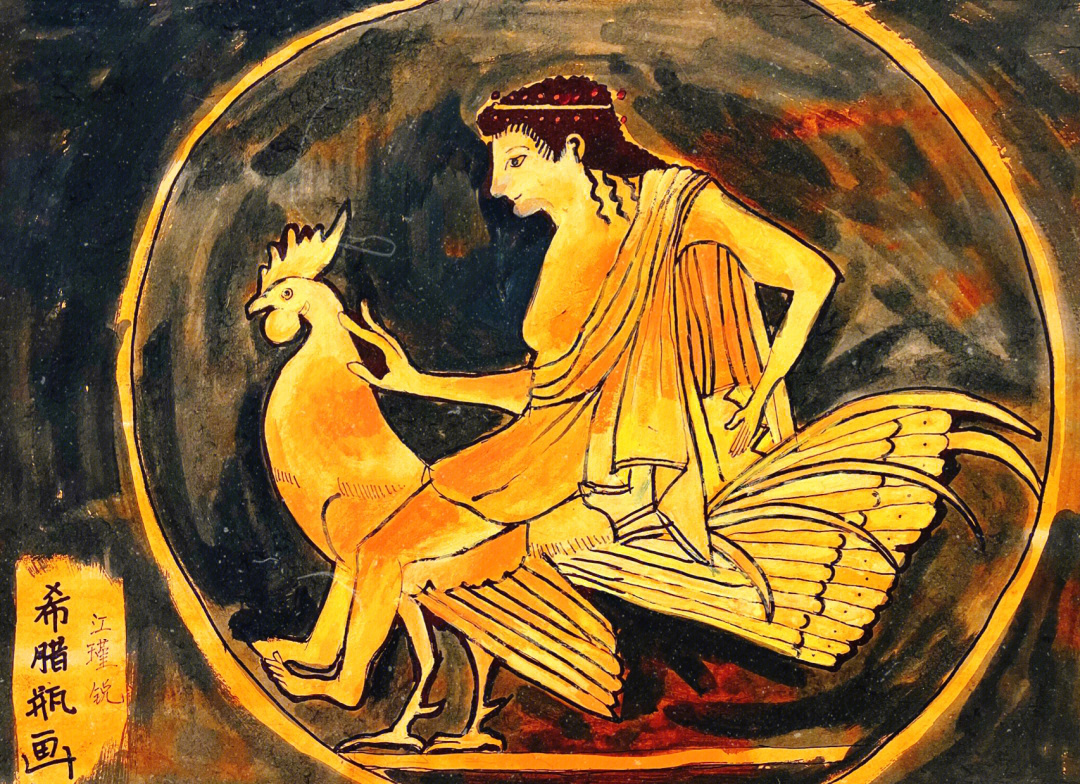 古希腊白底彩绘瓶画图片