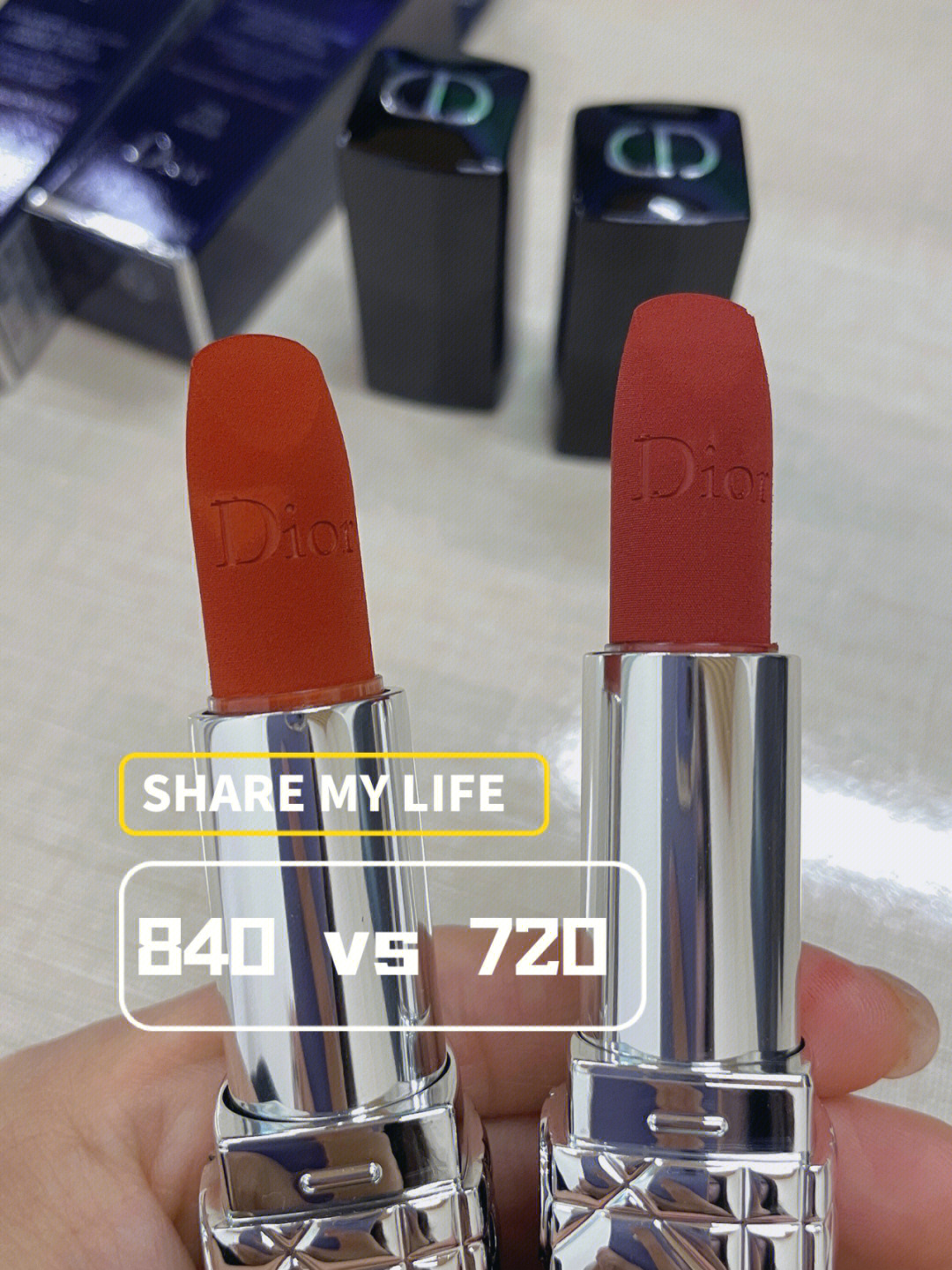 迪奥口红丝绒新色号840vs720全部都要