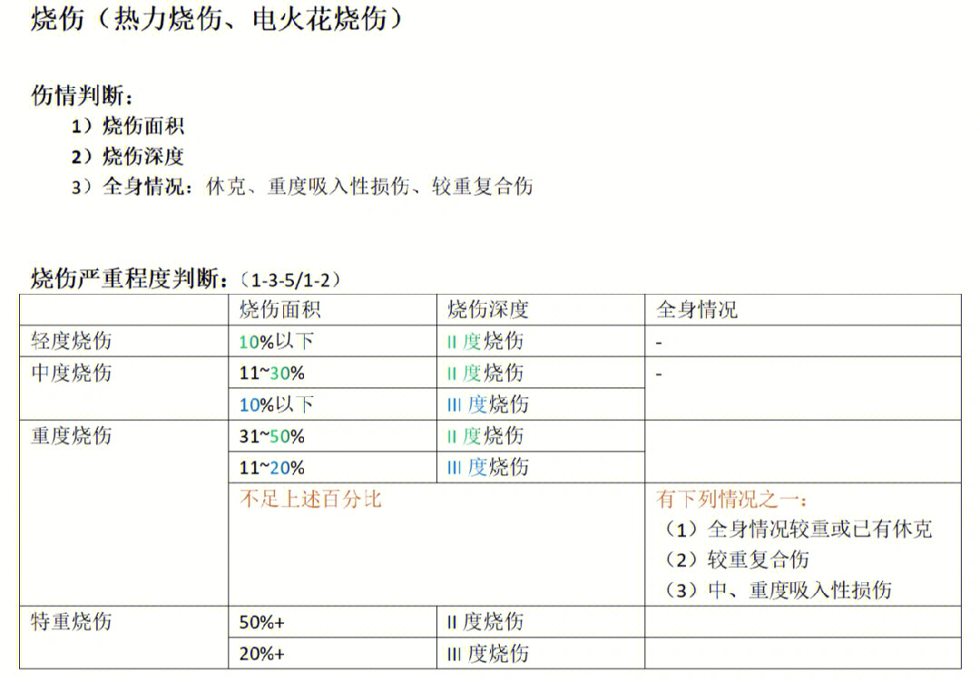 烧伤划分图图片