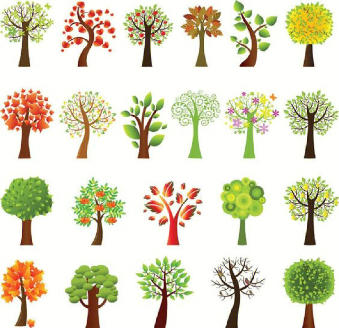形态各异的树图画图片