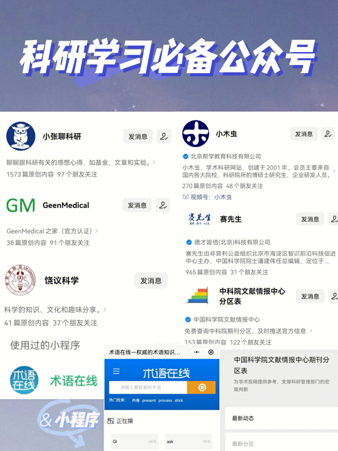 医学生的科研学习必备公众号&实用小程序