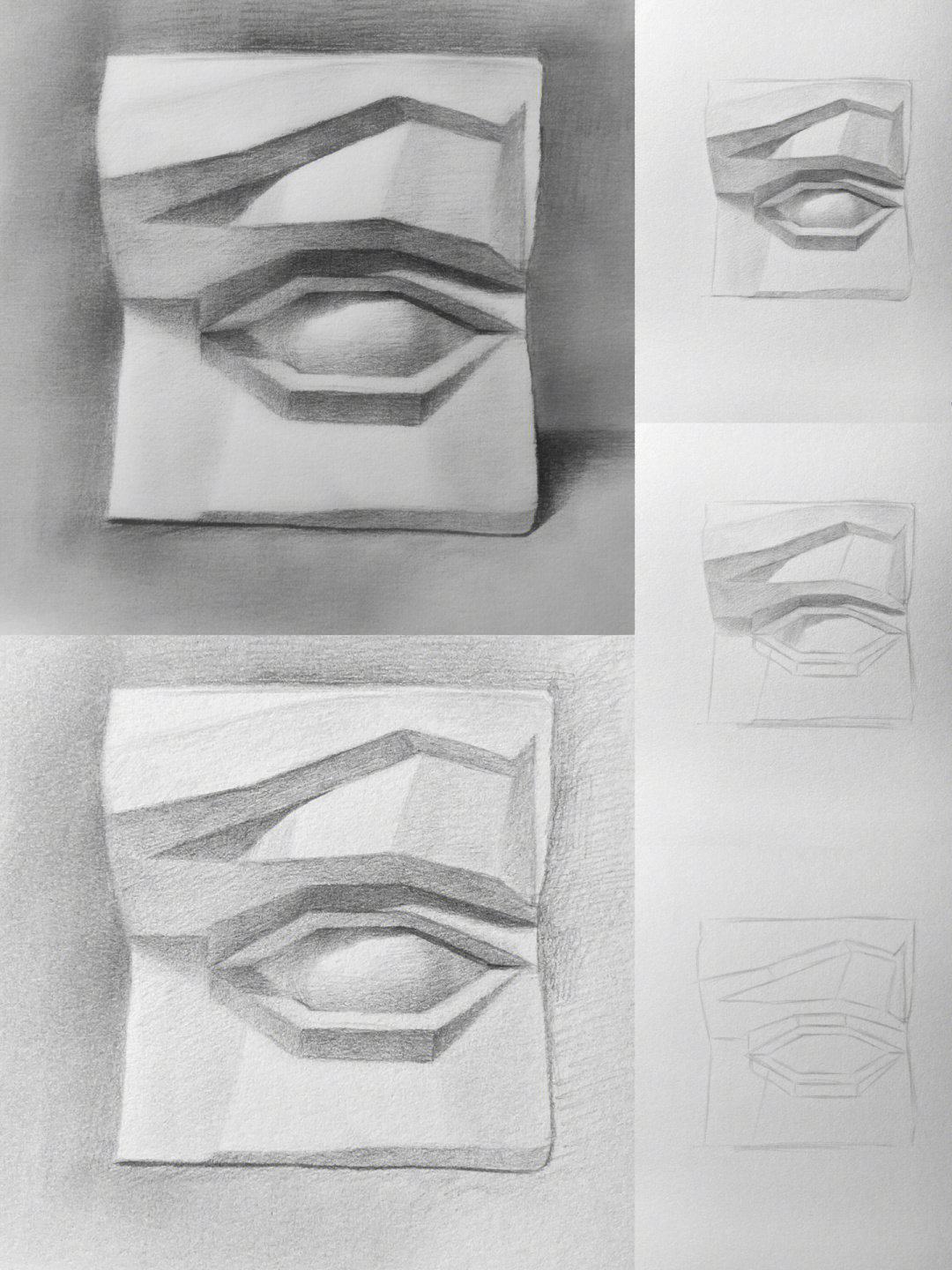 画眼球结构示意图素描图片