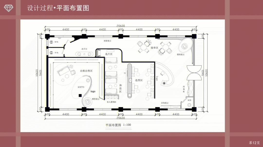 婚纱店功能分区平面图图片