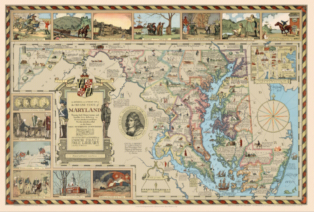 美国马里兰州的历史地图,美不美?