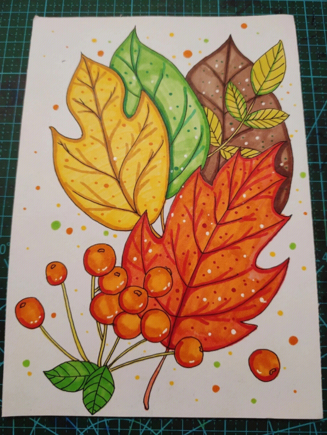 秋天的叶子怎么画简单图片