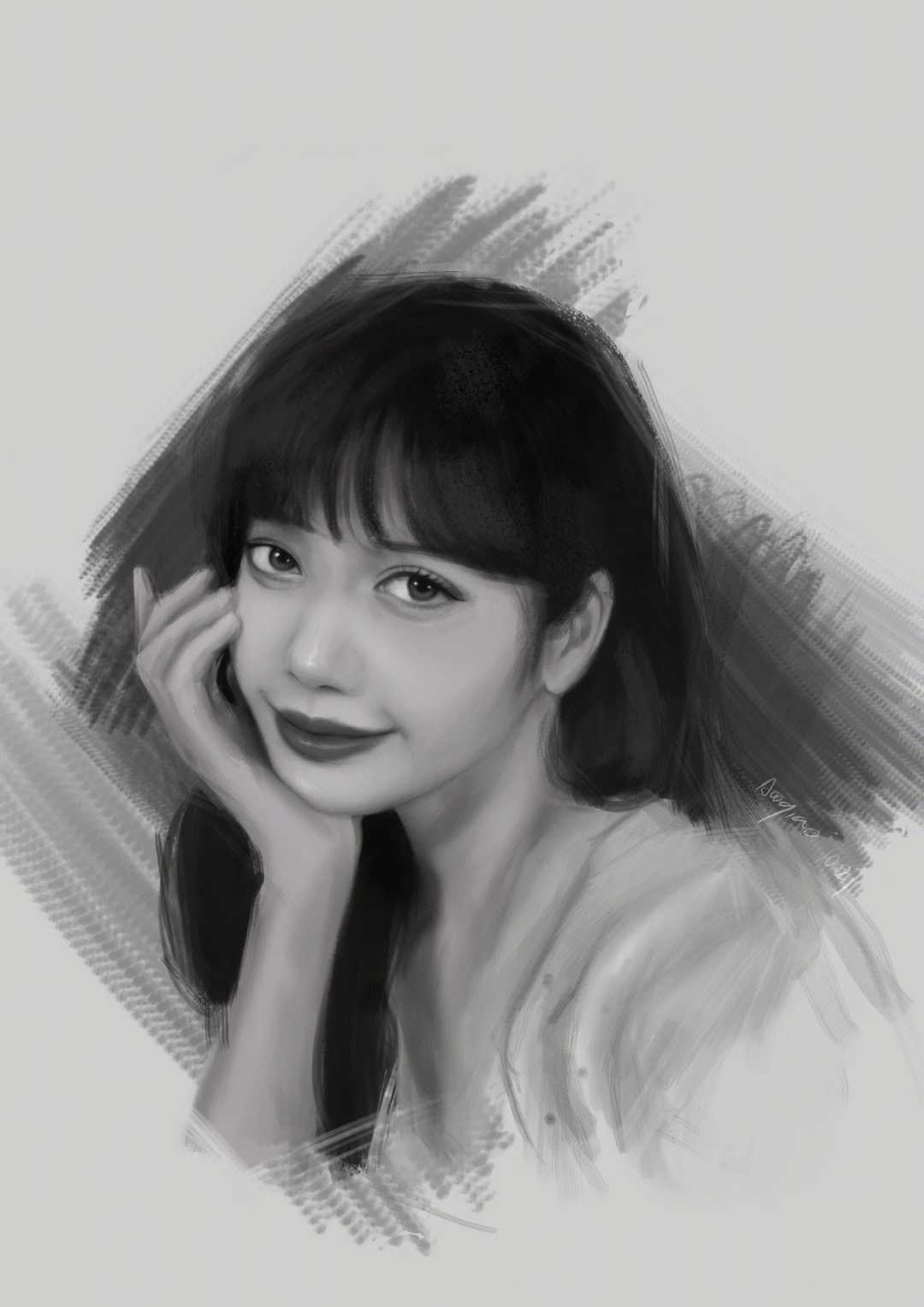 lisa画像素描图片