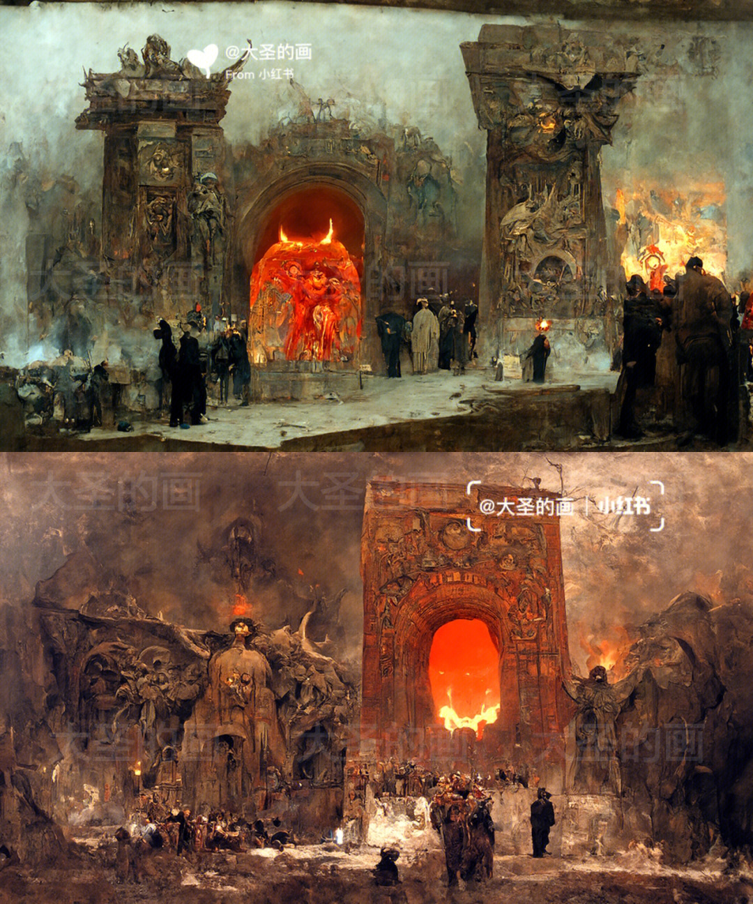 地狱之门画作图片