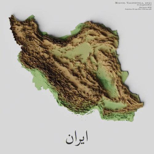 伊朗地形图高清版大图图片