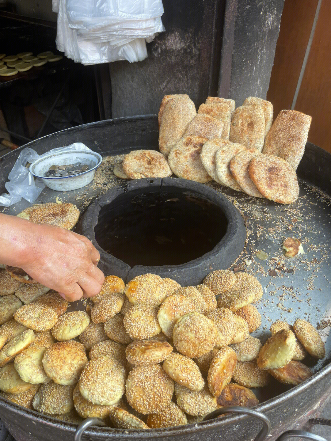 皮市街端荣烧饼图片