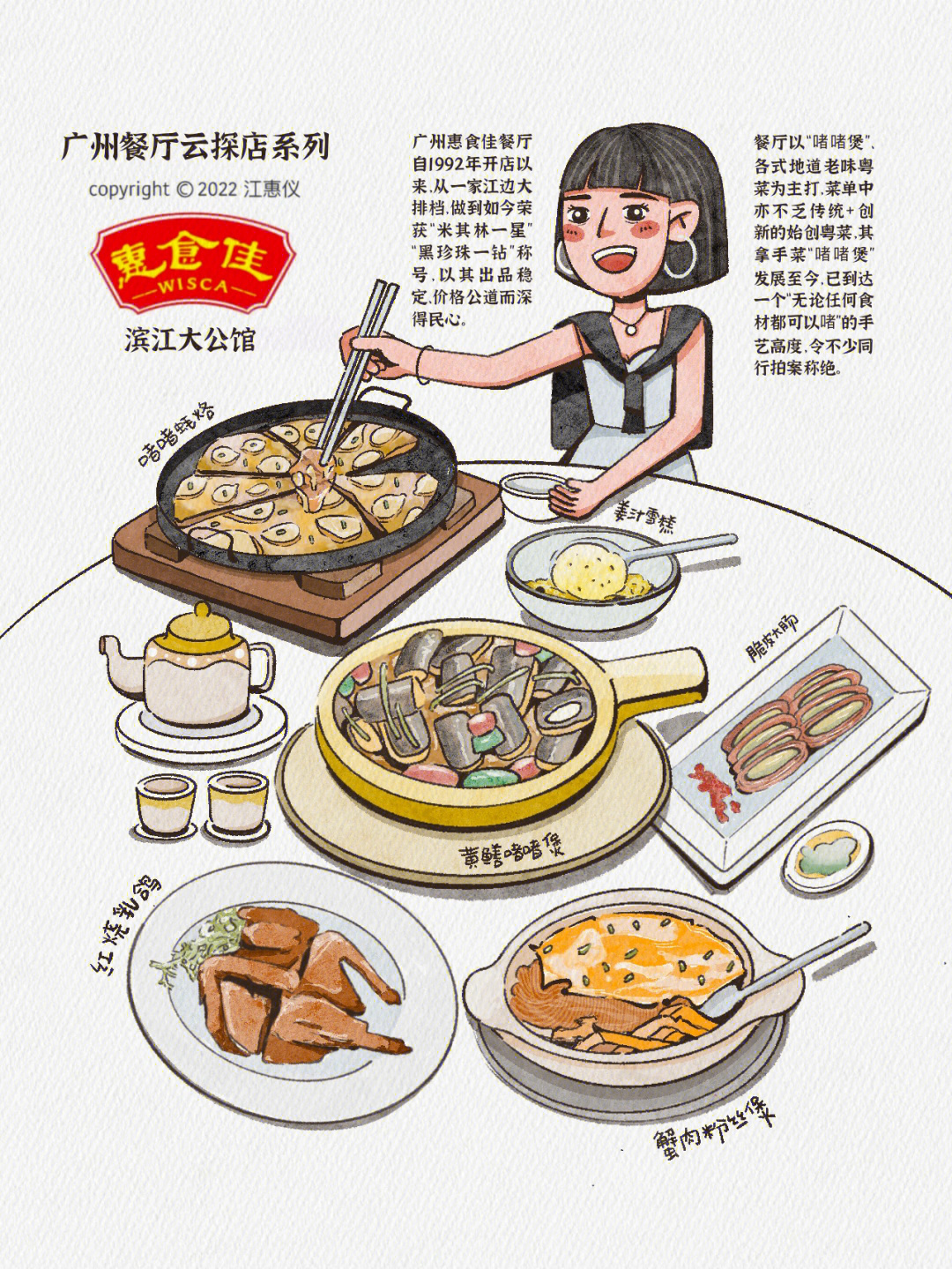 探店插画惠食佳之万物皆可啫啫