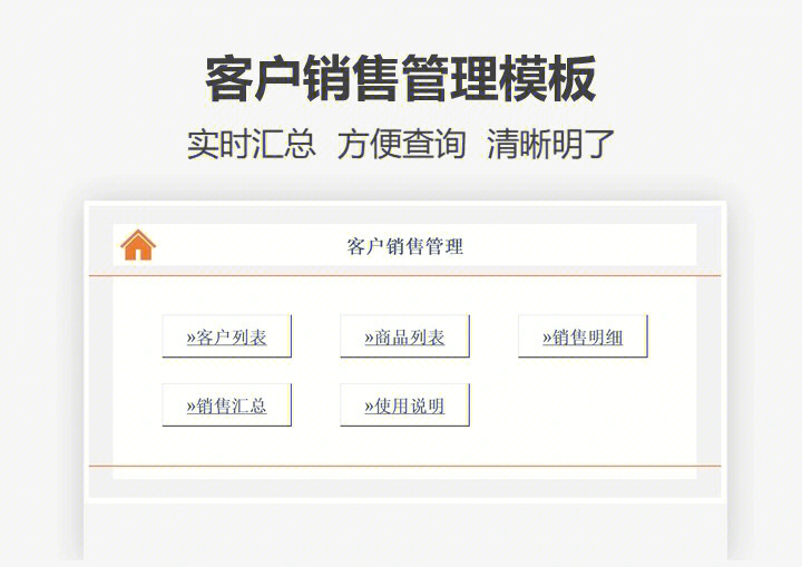 excel客户销售管理模板可视化可实时汇总