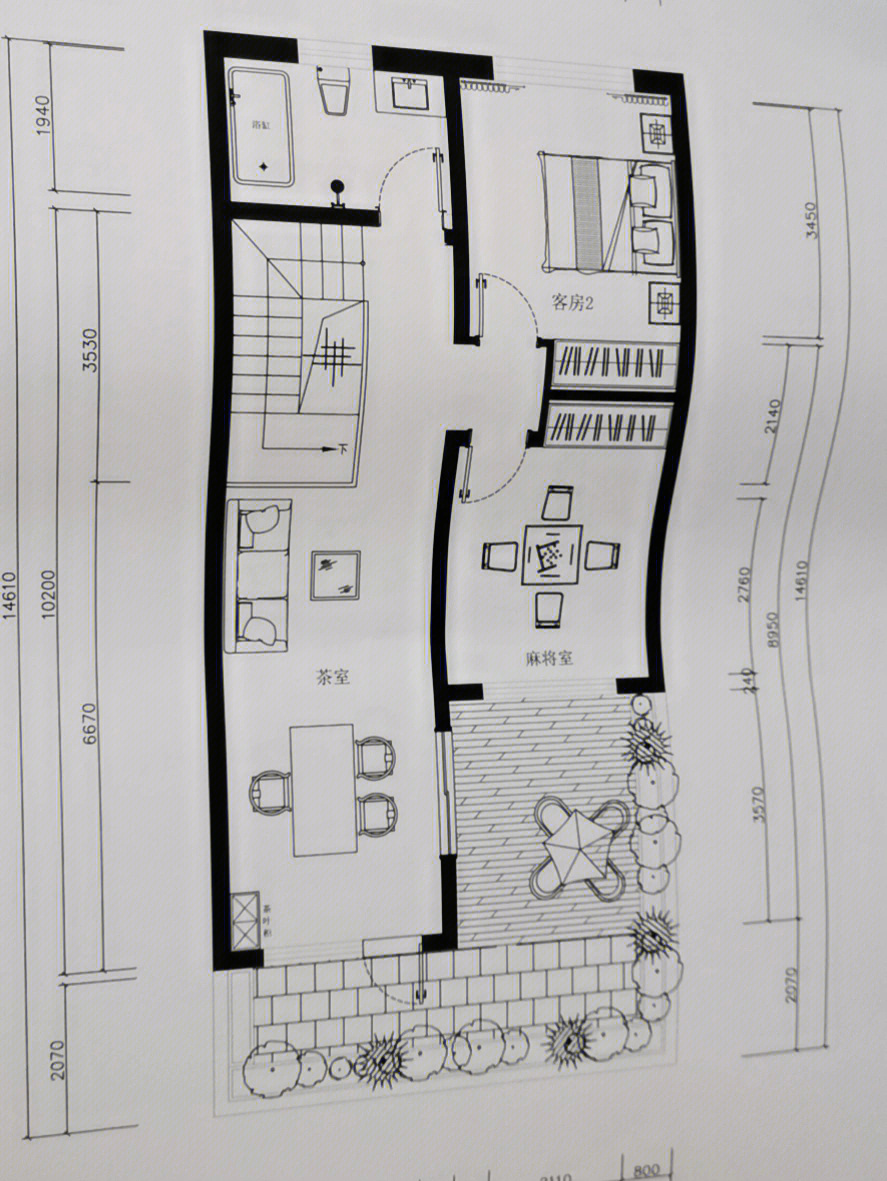 7米x11米自建房平面图图片