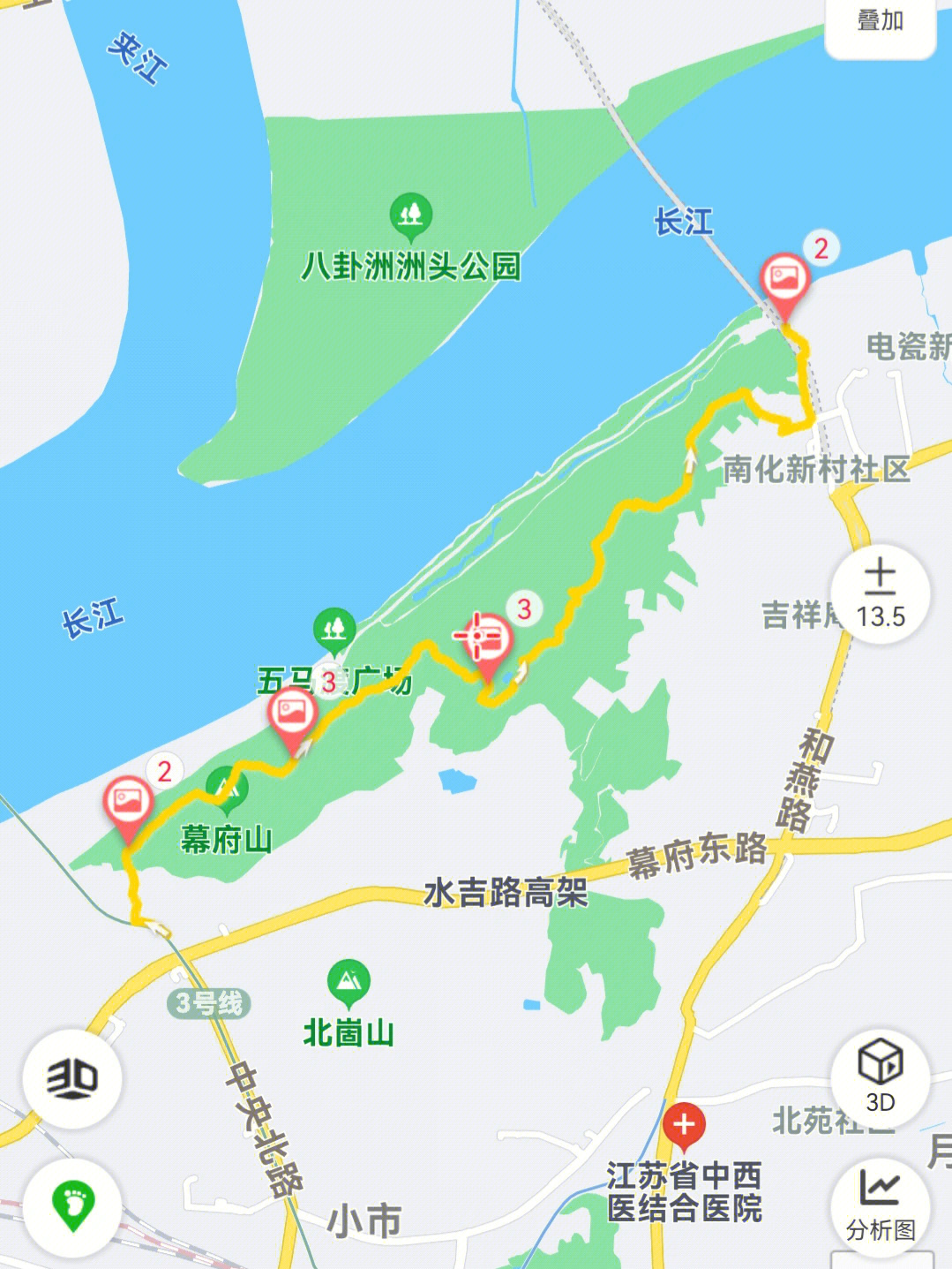 幕府山徒步路线图图片