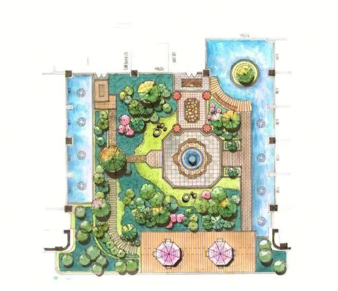 小型盆景园设计平面图图片