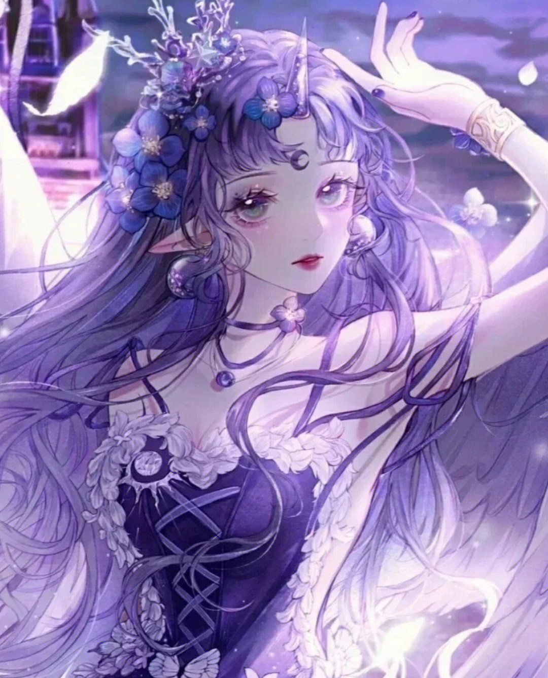 仙气的紫色系头像哪个小仙女要呀