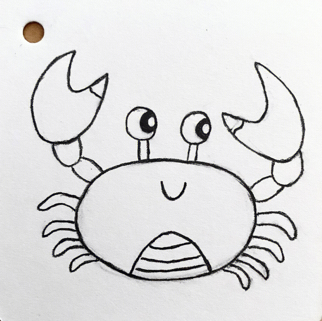 螃蟹简笔画 背景 可爱图片