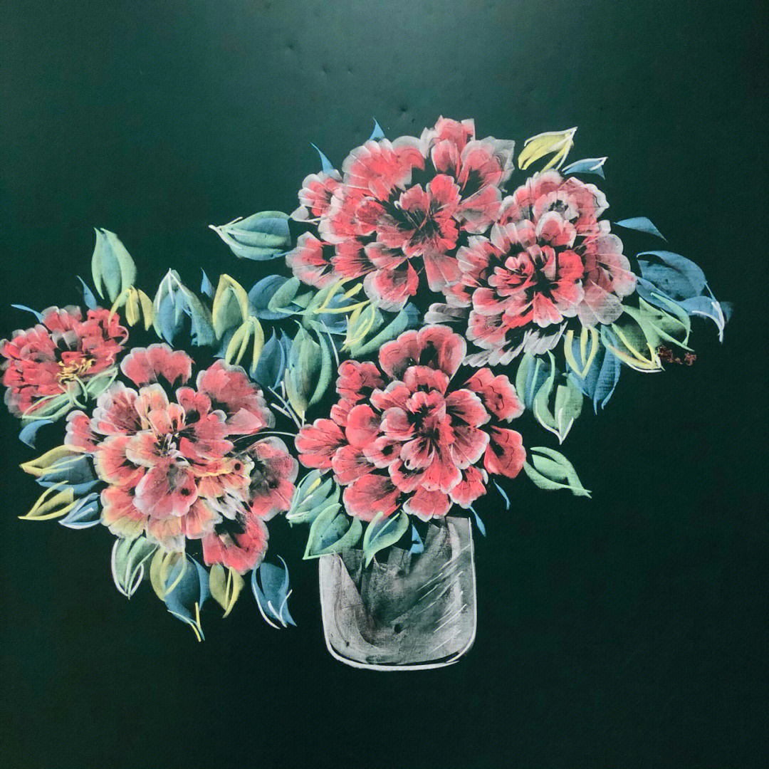 粉笔画图片花朵简单图片